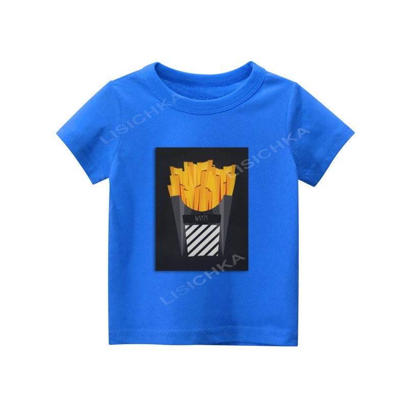 Футболка Foxstyle картошка фри, 122-128см, голубая 
Футболка Foxstyle картошка фри, 122-128см, голубая
