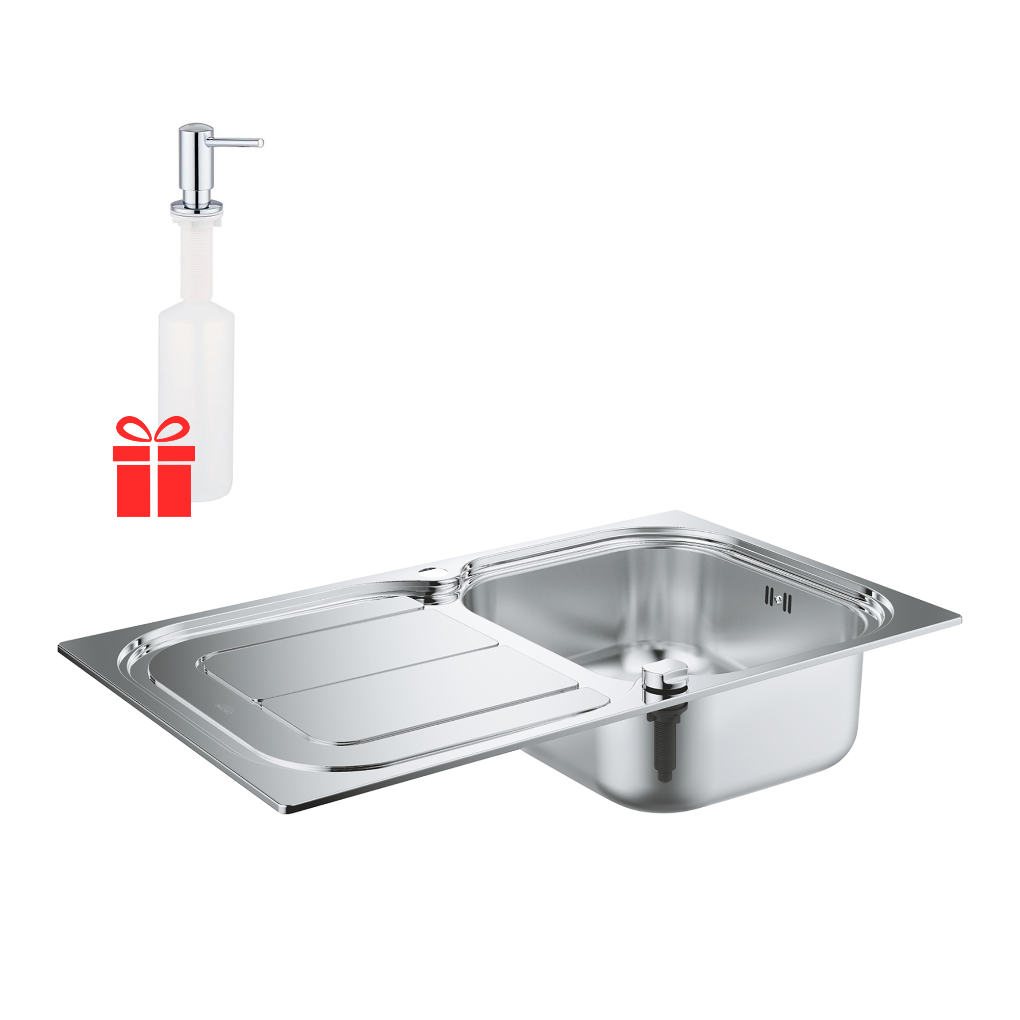 Набор Grohe мойка кухонная K300 31563SD0 + дозатор для моющего средства Contemporary 40536000
Набор Grohe мойка кухонная K300 31563SD0 + дозатор для моющего средства Contemporary 40536000