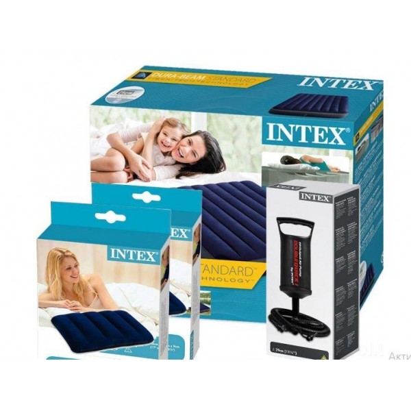 Надувной матрас 137 см Intex Classic Downy серии Dura-Beam с двумя подушками и ручным насосом
Надувной матрас 137 см Intex Classic Downy серии Dura-Beam с двумя подушками и ручным насосом