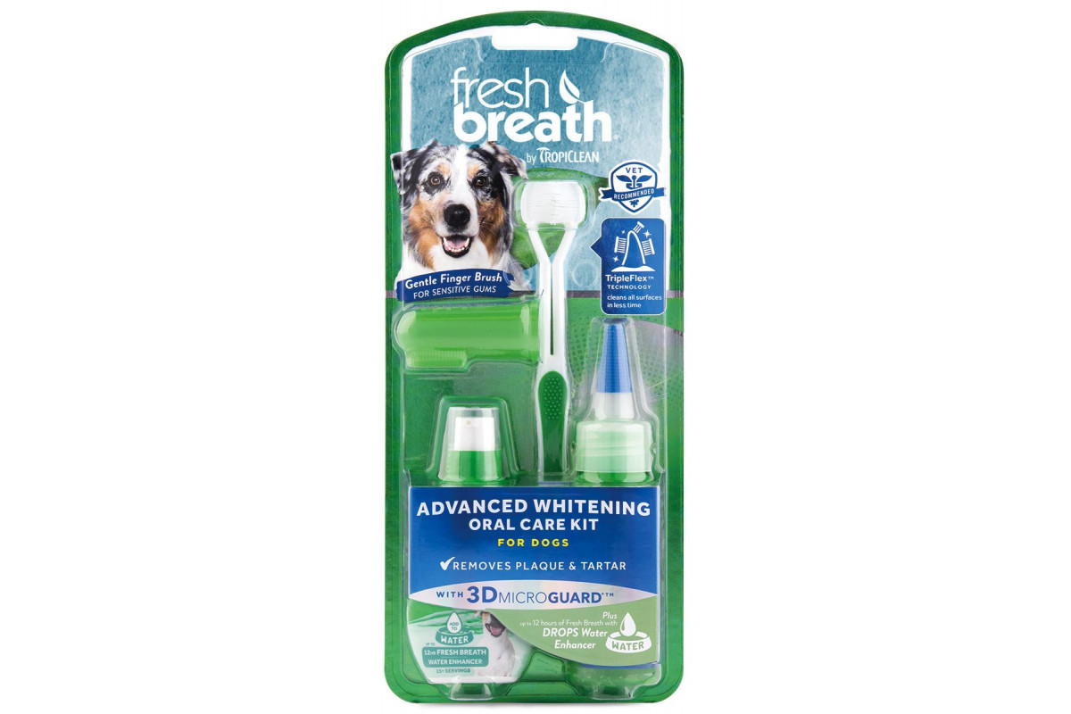 Отбеливающий набор Tropiclean Oral Care Kit Large Свежее дыхание для ухода за зубами для собак большой
Отбеливающий набор Tropiclean Oral Care Kit Large Свежее дыхание для ухода за зубами для собак большой