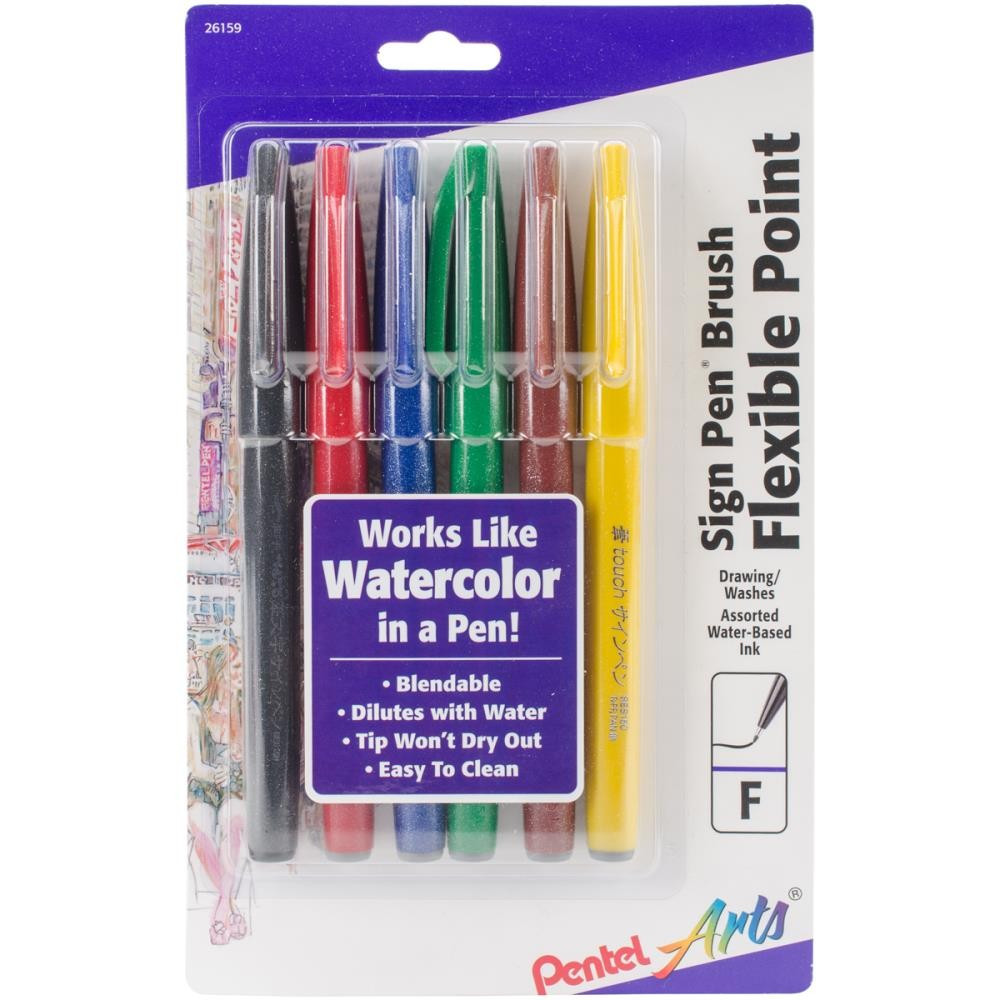 Набор ручек кисточек для каллиграфии Pentel Arts Sign Pens With Brush Tip 6шт - Assorted
Набор ручек кисточек для каллиграфии Pentel Arts Sign Pens With Brush Tip 6шт - Assorted