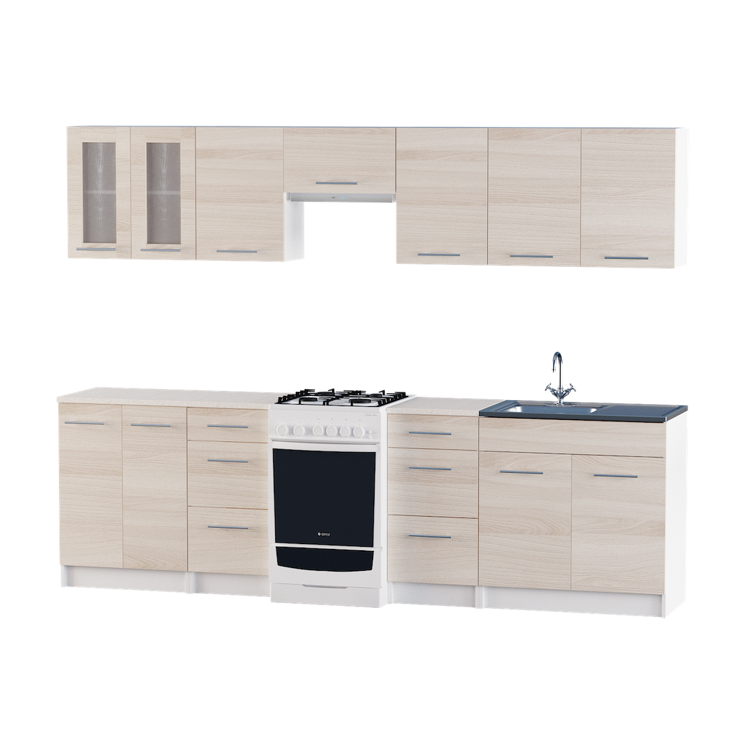 Кухня модульная Эко Omni Home набор 2.7 м Ясень Шимо светлый + столешница и мойка накладная с сифоном
Кухня модульная Эко Omni Home набор 2.7 м Ясень Шимо светлый + столешница и мойка накладная с сифоном