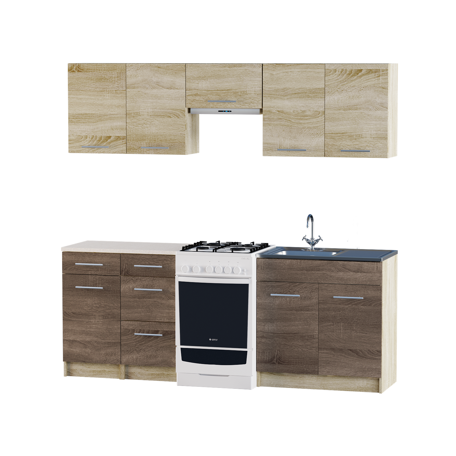 Кухня модульная Эко Omni Home набор №19 2.1м Комби Дуб Сонома + Трюфель 3 выдвижных ящика + столешница и мойка накладная с сифоном
Кухня модульная Эко Omni Home набор №19 2.1м Комби Дуб Сонома + Трюфель 3 выдвижных ящика + столешница и мойка накладная с сифоном