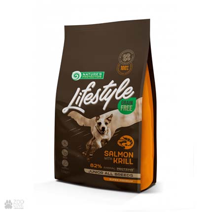 Сухой корм для щенков Nature's Protection Lifestyle Grain Free Junior All Breeds Salmon with Krill 1,5 кг
Сухой корм для щенков Nature's Protection Lifestyle Grain Free Junior All Breeds Salmon with Krill 1,5 кг