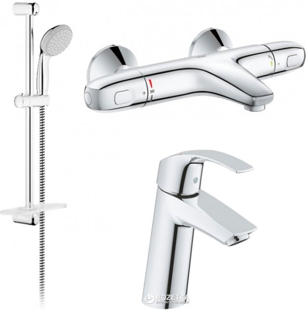 Grohe Eurosmart 34101TM набор смесиелей для ванной с термостатом (23324001+34155003+27926001)
Grohe Eurosmart 34101TM набор смесиелей для ванной с термостатом (23324001+34155003+27926001)