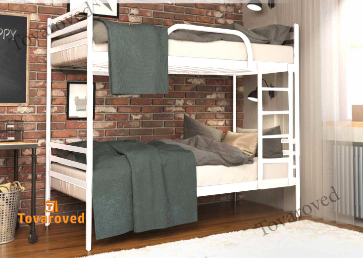 Двухъярусная кровать металлическая 80x200 Метакам Флай Дуо Белый 
Двухъярусная кровать металлическая 80x200 Метакам Флай Дуо Белый