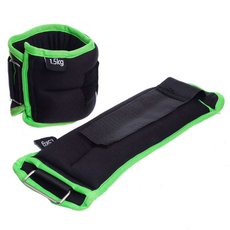 Утяжелители-манжеты для рук и ног 3 кг (2 x 1,5 кг) черно-зеленые FI-1302-3
Утяжелители-манжеты для рук и ног 3 кг (2 x 1,5 кг) черно-зеленые FI-1302-3
