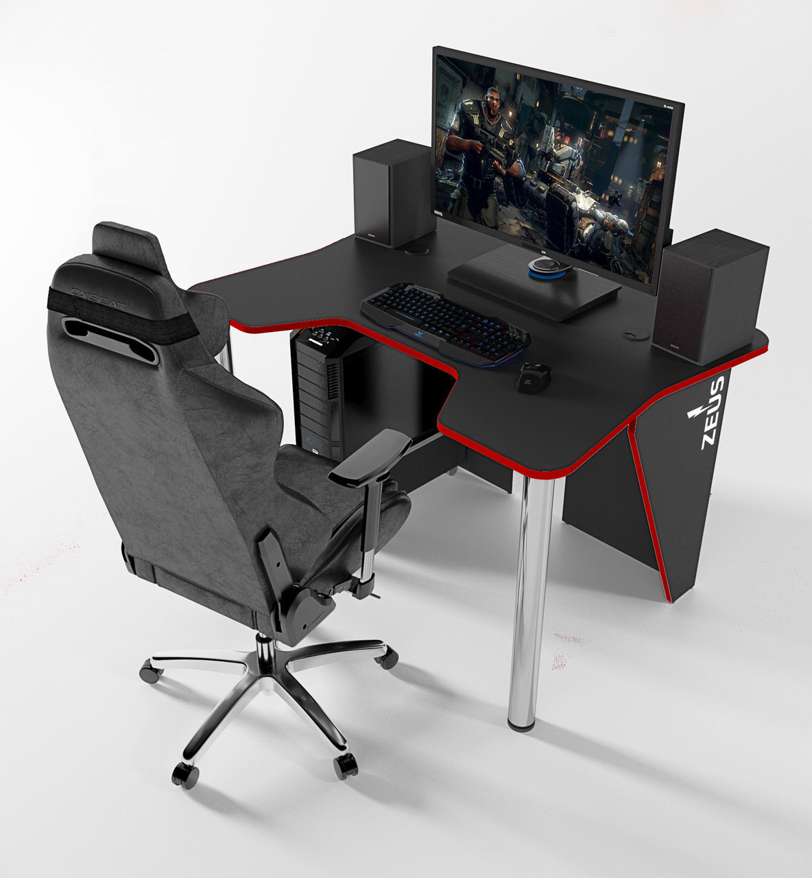 Геймерский игровой компьютерный стол ZEUS IGROK-3L с LED подсветкой черный/красный
Геймерский игровой компьютерный стол ZEUS IGROK-3L с LED подсветкой черный/красный