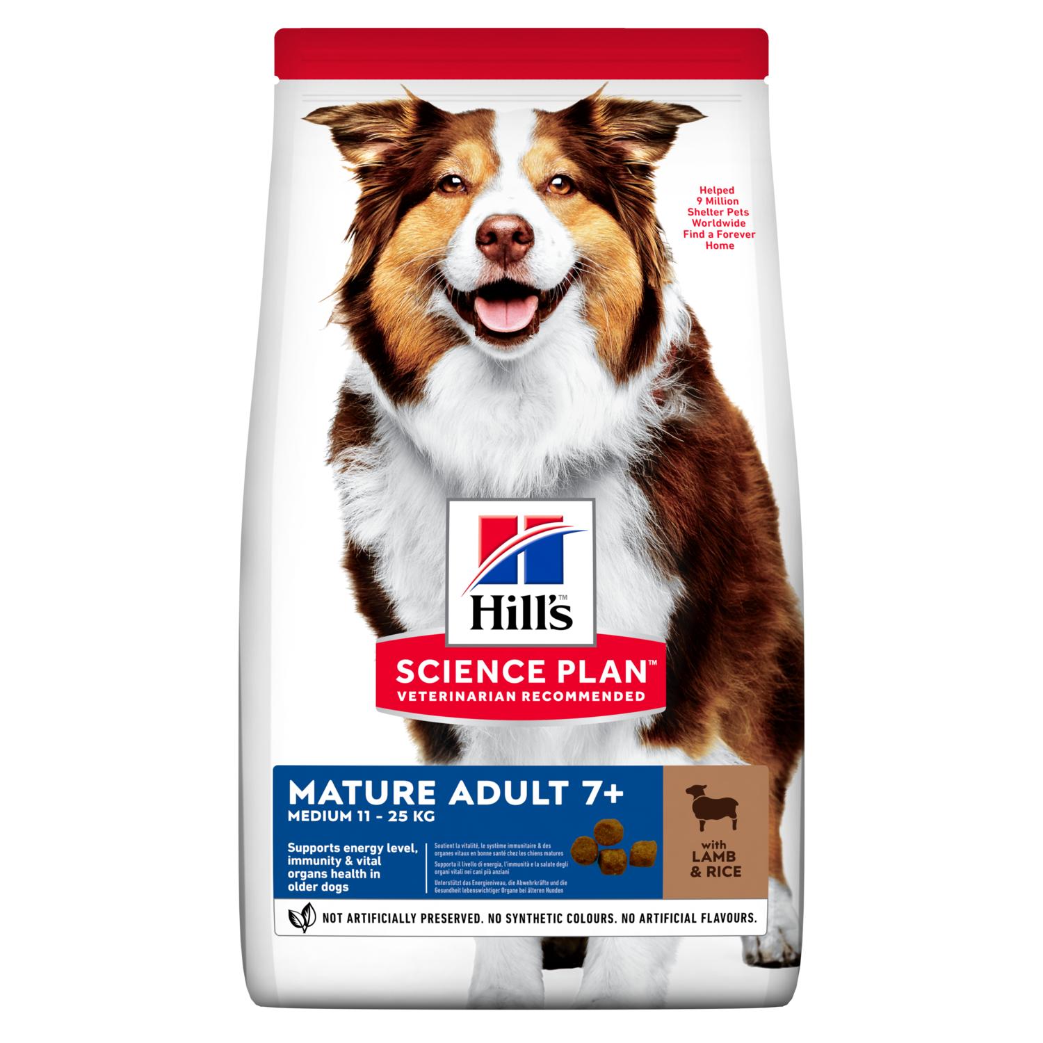 Сухой корм HILL'S SCIENCE PLAN Mature Adult 7+ Medium для пожилых собак средних пород, Ягненок и Рис - 14 кг
Сухой корм HILL'S SCIENCE PLAN Mature Adult 7+ Medium для пожилых собак средних пород, Ягненок и Рис - 14 кг