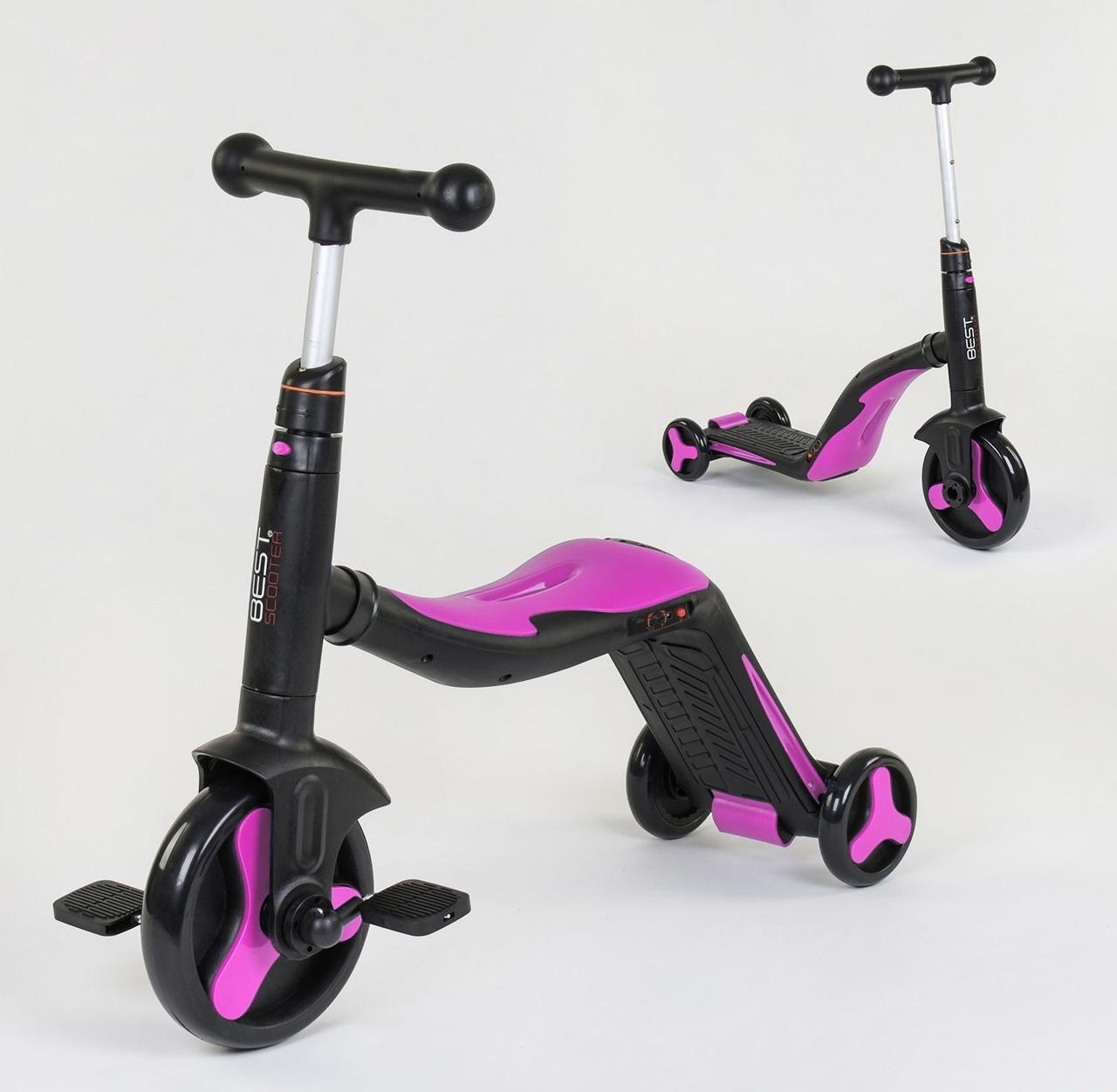 Самокат 3в1 Best Scooter самокат-велобег-велосипед свет, 8 мелодий черно фиолетовый
Самокат 3в1 Best Scooter самокат-велобег-велосипед свет, 8 мелодий черно фиолетовый