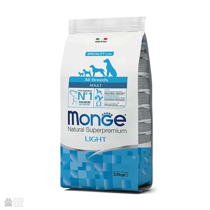 Сухой корм для собак с избыточным весом Monge All Breeds Adult Light 2,5 кг
Сухой корм для собак с избыточным весом Monge All Breeds Adult Light 2,5 кг