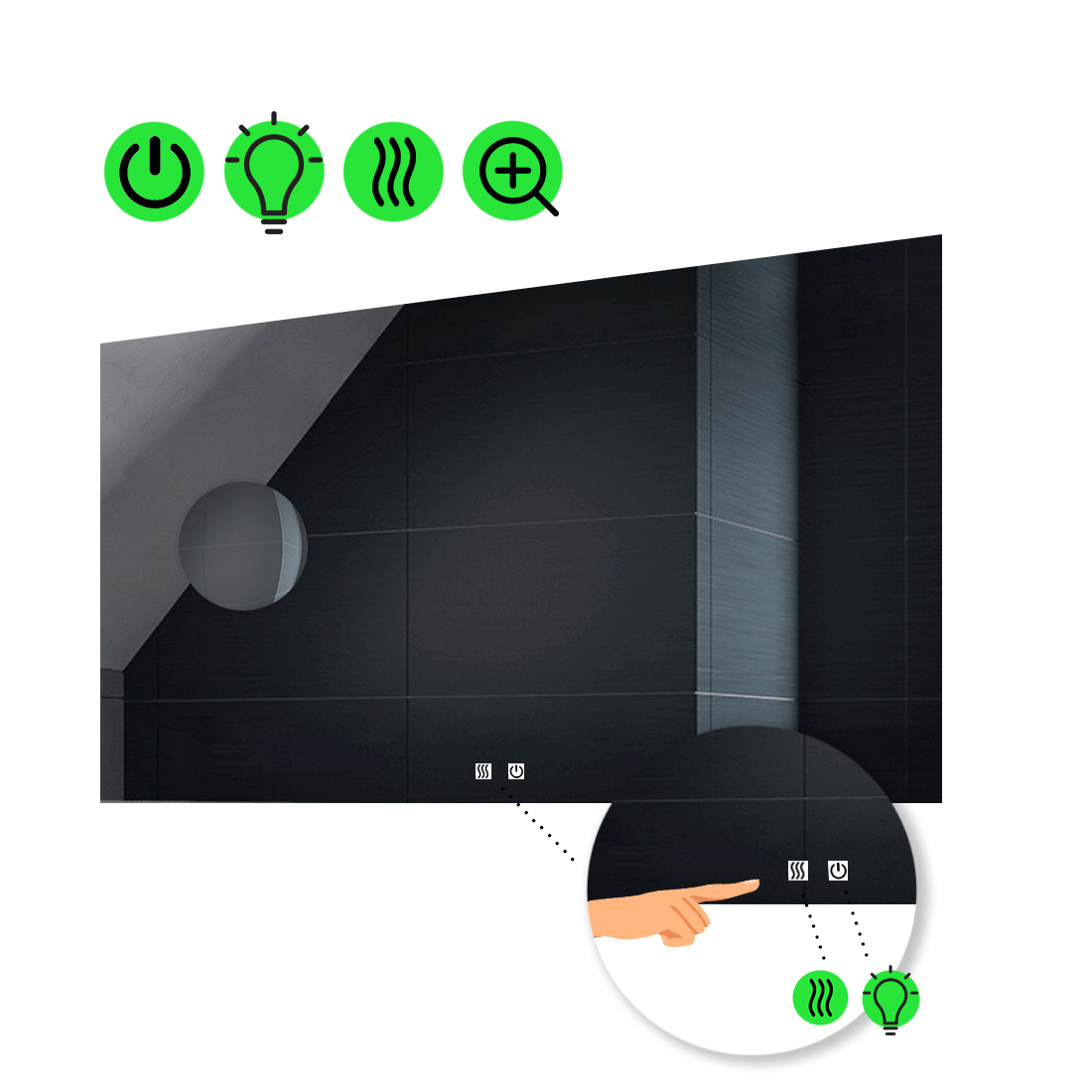 LED-зеркало 120x80см, с двумя сенсорами, подогревом и линзой без подсветки, модель Lucia
LED-зеркало 120x80см, с двумя сенсорами, подогревом и линзой без подсветки, модель Lucia