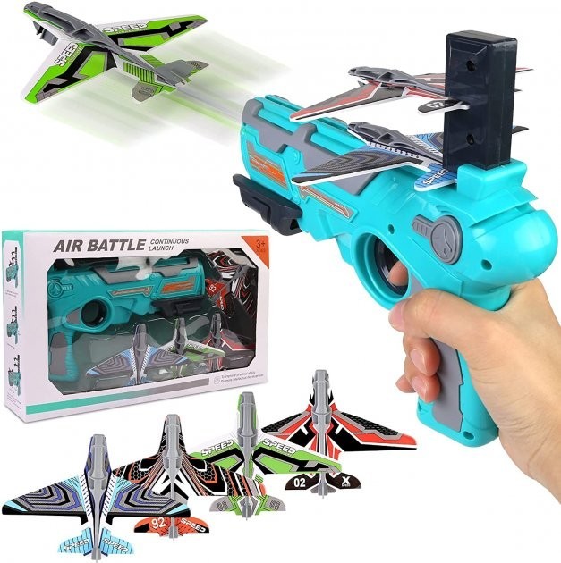 Детский игрушечный пистолет с самолетиками Air Battle катапульта с летающими самолетами арбалет Бирюзовый AVEOAirBattle
Детский игрушечный пистолет с самолетиками Air Battle катапульта с летающими самолетами арбалет Бирюзовый AVEOAirBattle