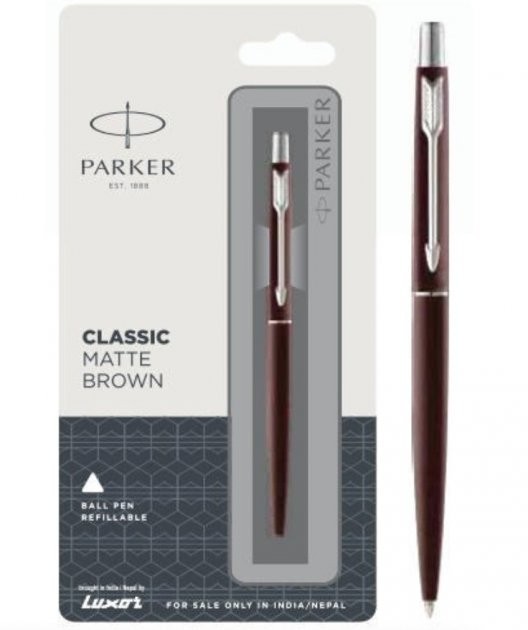 Шариковая ручка Parker JOTTER Classic Matte Brown СT в коричневом корпусе синяя
Шариковая ручка Parker JOTTER Classic Matte Brown СT в коричневом корпусе синяя