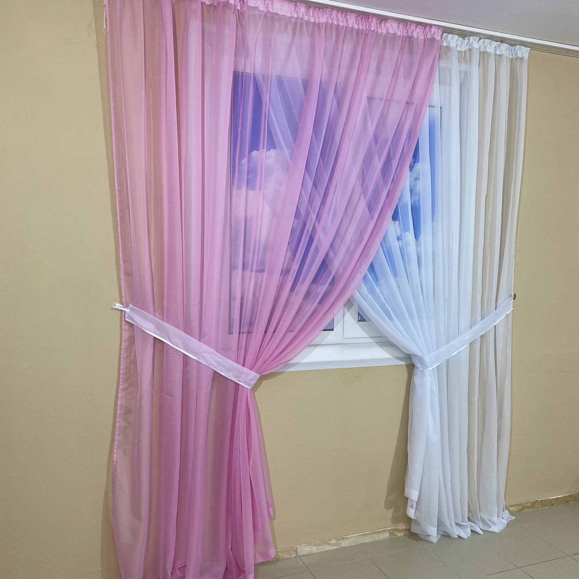 Комплект шифоновых тюлей TG Home №425 2шт. 3*2,70м и подхваты розовый+белый
Комплект шифоновых тюлей TG Home №425 2шт. 3*2,70м и подхваты розовый+белый