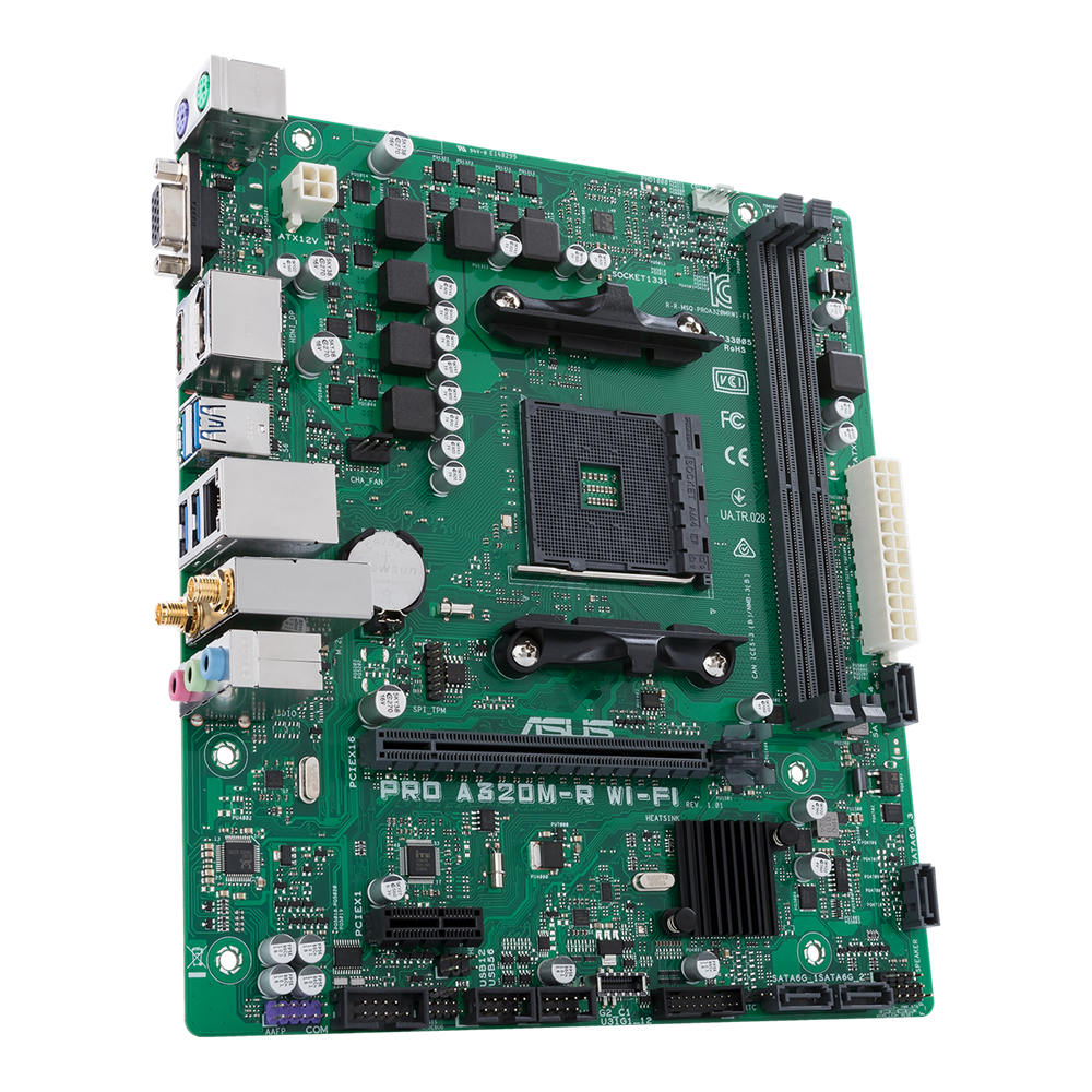 Материнская плата ASUS PRO A320M-R WI-FI/CSM, sAM4, A320M (Asus PRO A320M-R WI-FI/CSM)
Материнская плата ASUS PRO A320M-R WI-FI/CSM, sAM4, A320M (Asus PRO A320M-R WI-FI/CSM)