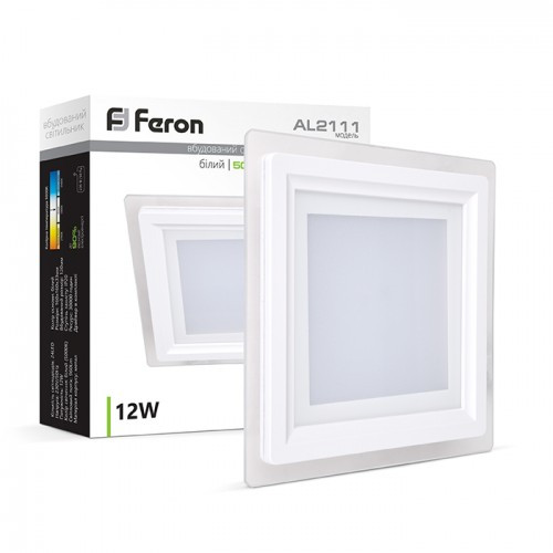Светодиодный светильник Feron AL2111 12W 5000К стеклянное обрамление встроенный
Светодиодный светильник Feron AL2111 12W 5000К стеклянное обрамление встроенный