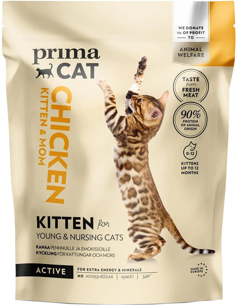 Сухой корм для котят и кормящих кошек PrimaCat Chicken For Kittens And Nursing Cats с курицей 1.4 кг (6430069580535)
Сухой корм для котят и кормящих кошек PrimaCat Chicken For Kittens And Nursing Cats с курицей 1.4 кг (6430069580535)