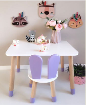 Детский прямоугольный стол и стульчик KidsBunkBed (Зайчик) цвет белый фиолетовый
Детский прямоугольный стол и стульчик KidsBunkBed (Зайчик) цвет белый фиолетовый