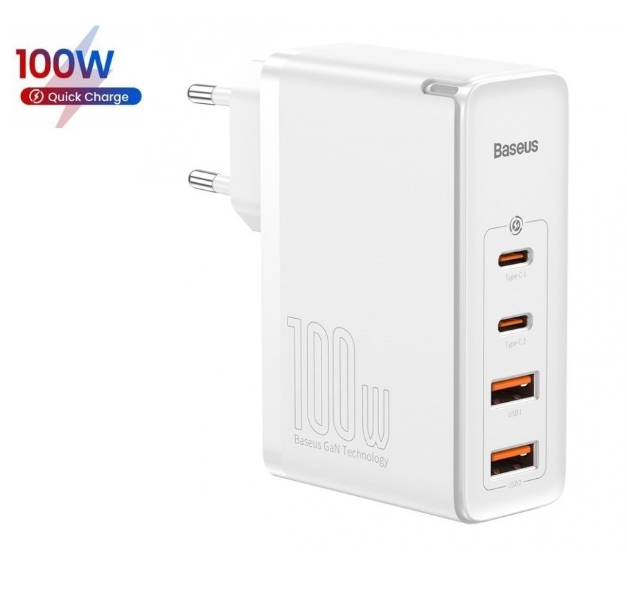 Зарядное устройство Baseus 100W GaN2 Pro Quick Charger |2xUSB/2xType-C, QC/PD, 5A| + кабель USB-C 100W для iPad/iPhone/Huawei/Samsung/Asus/Google/Lenovo white
Зарядное устройство Baseus 100W GaN2 Pro Quick Charger |2xUSB/2xType-C, QC/PD, 5A| + кабель USB-C 100W для iPad/iPhone/Huawei/Samsung/Asus/Google/Lenovo white