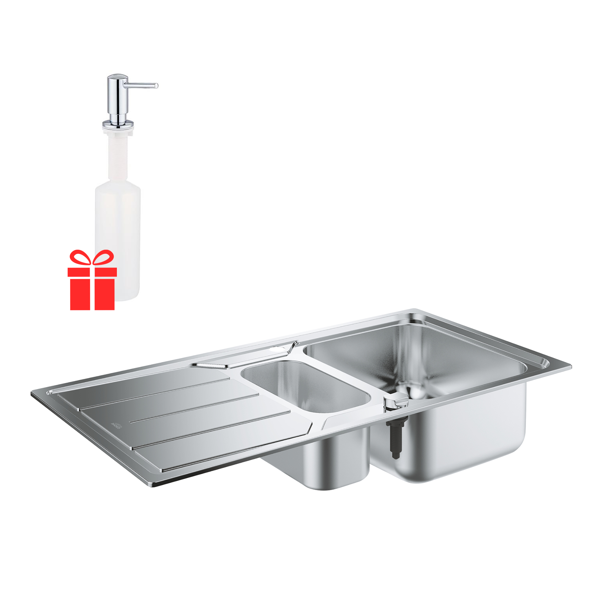 Набор Grohe мойка кухонная K500 31572SD0 + дозатор для моющего средства Contemporary 40536000 (SX702239)
Набор Grohe мойка кухонная K500 31572SD0 + дозатор для моющего средства Contemporary 40536000 (SX702239)
