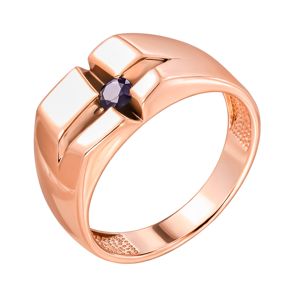 Перстень-печатка из красного золота с цирконием 000140425 20 размера 
Перстень-печатка из красного золота с цирконием 000140425 20 размера