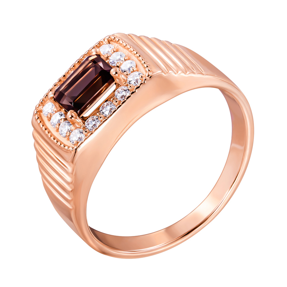 Перстень-печатка из красного золота с раухтопазом и фианитами 000136207 21 размера
Перстень-печатка из красного золота с раухтопазом и фианитами 000136207 21 размера