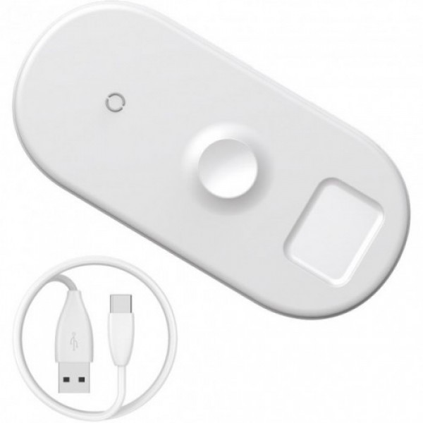 Бездротовий зарядний пристрій Baseus Smart 3in1 Wireless Charger For Phone+Watch+Pods(18W MAX)White
Бездротовий зарядний пристрій Baseus Smart 3in1 Wireless Charger For Phone+Watch+Pods(18W MAX)White