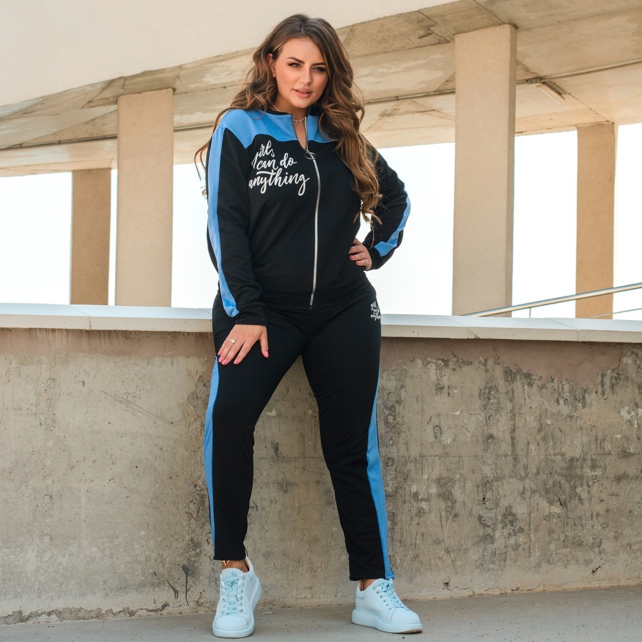 Спортивный костюм женский черный без капюшона рукав штаны лампасы Miss Podium Голубой, Спортивный костюм женский черный без капюшона рукав штаны лампасы Miss Podium Голубой 50
Спортивный костюм женский черный без капюшона рукав штаны лампасы Miss Podium Голубой, Спортивный костюм женский черный без капюшона рукав штаны лампасы Miss Podium Голубой 50