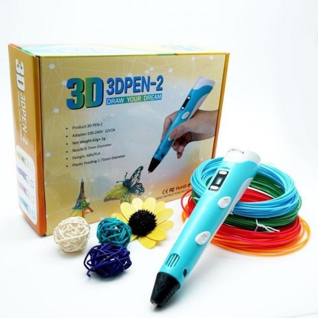 3D ручка c LCD дисплеем и набором эко пластика для рисования Smart 3DPen-2 + 10метров пластика
3D ручка c LCD дисплеем и набором эко пластика для рисования Smart 3DPen-2 + 10метров пластика
