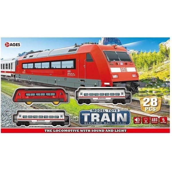 Железная дорога TRAIN JHX 28 элементов с поездом и тремя вагонами, со световыми и звуковыми эффектами (8812ALB)
Железная дорога TRAIN JHX 28 элементов с поездом и тремя вагонами, со световыми и звуковыми эффектами (8812ALB)