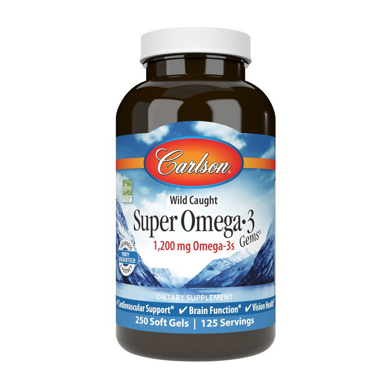 Норвежский рыбий жир Супер Омега 3 Carlson Labs Super Omega 3 wild caught 1200 mg (250 sgels)
Норвежский рыбий жир Супер Омега 3 Carlson Labs Super Omega 3 wild caught 1200 mg (250 sgels)