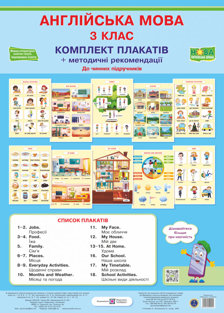 НУШ Комплект плакатов Пiдручники i посiбники Английский язык 3 класс. Методические рекомендации
НУШ Комплект плакатов Пiдручники i посiбники Английский язык 3 класс. Методические рекомендации