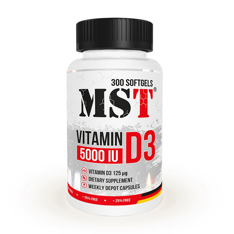 Витамин Д-3 (холекальциферол) МСТ / MST Vitamin D3 5000 IU (125 mcg) (300 softgels)
Витамин Д-3 (холекальциферол) МСТ / MST Vitamin D3 5000 IU (125 mcg) (300 softgels)
