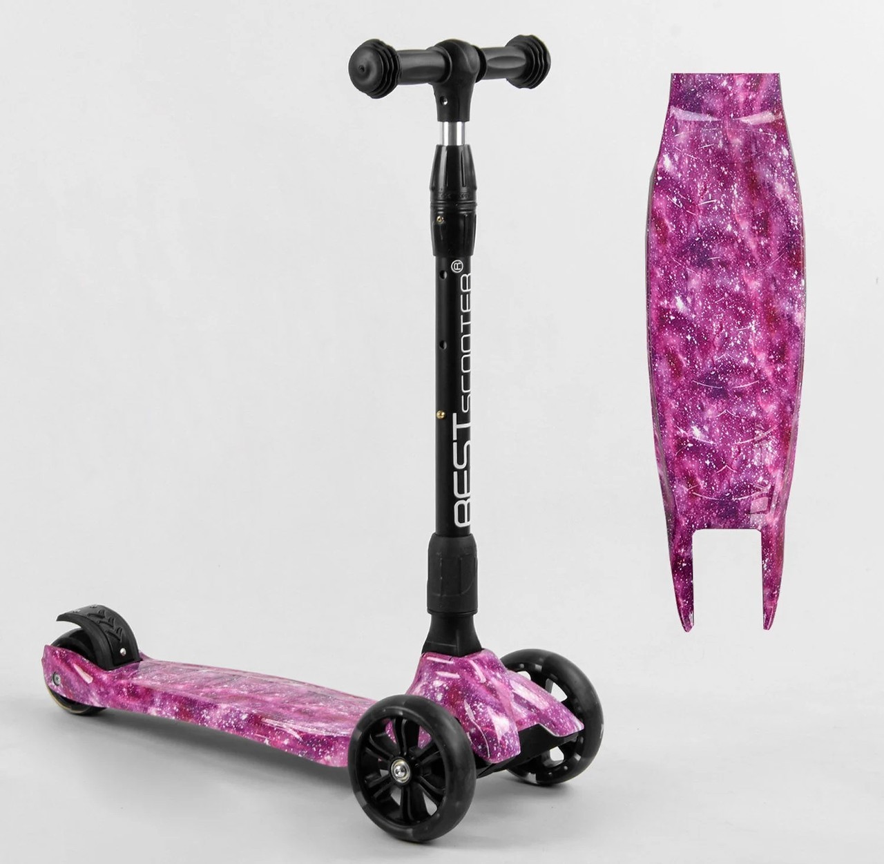 Самокат Best Scooter 15 546 фиолетовый принт складной до 60 кг колеса светяться
Самокат Best Scooter 15 546 фиолетовый принт складной до 60 кг колеса светяться