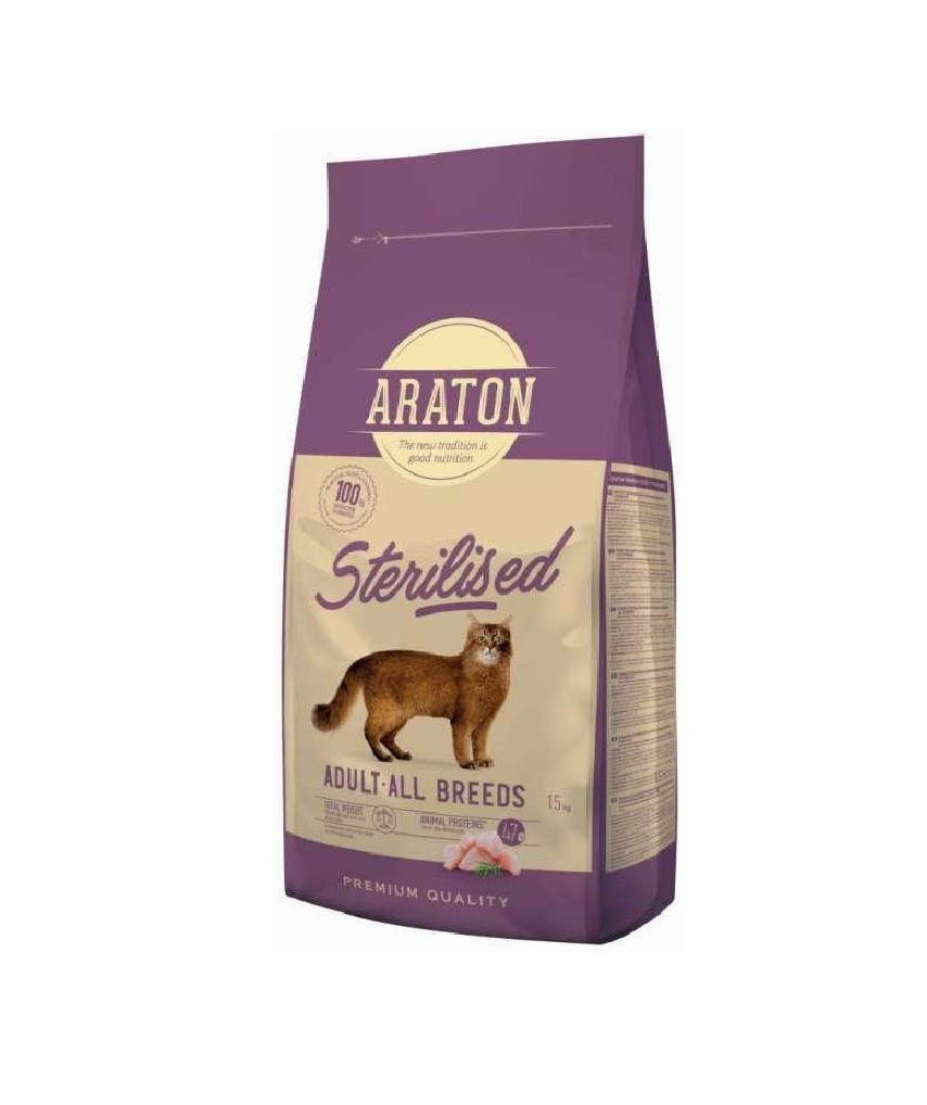 Сухой корм ARATON для взрослых стерилизованных кошек STERILISED Adult All Breeds 18 кг
Сухой корм ARATON для взрослых стерилизованных кошек STERILISED Adult All Breeds 18 кг