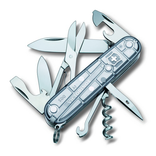 Складной нож Victorinox CLIMBER 91мм/14функ/сереб.прозр /штоп/ножн/крюк (блистер) Vx13703.T7B1
Складной нож Victorinox CLIMBER 91мм/14функ/сереб.прозр /штоп/ножн/крюк (блистер) Vx13703.T7B1