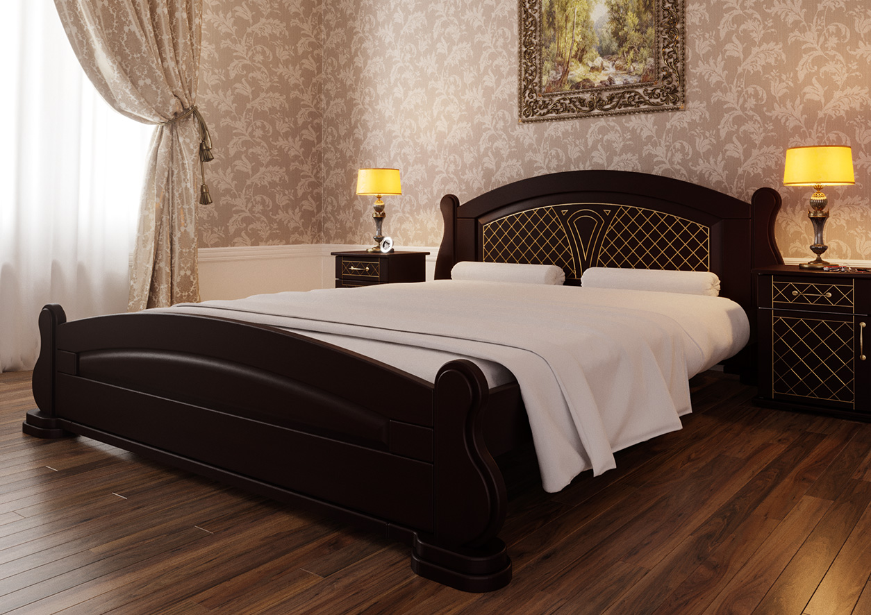 Кровать Женева ЧДК 140х200 лак Махонь + патина золото
Кровать Женева ЧДК 140х200 лак Махонь + патина золото