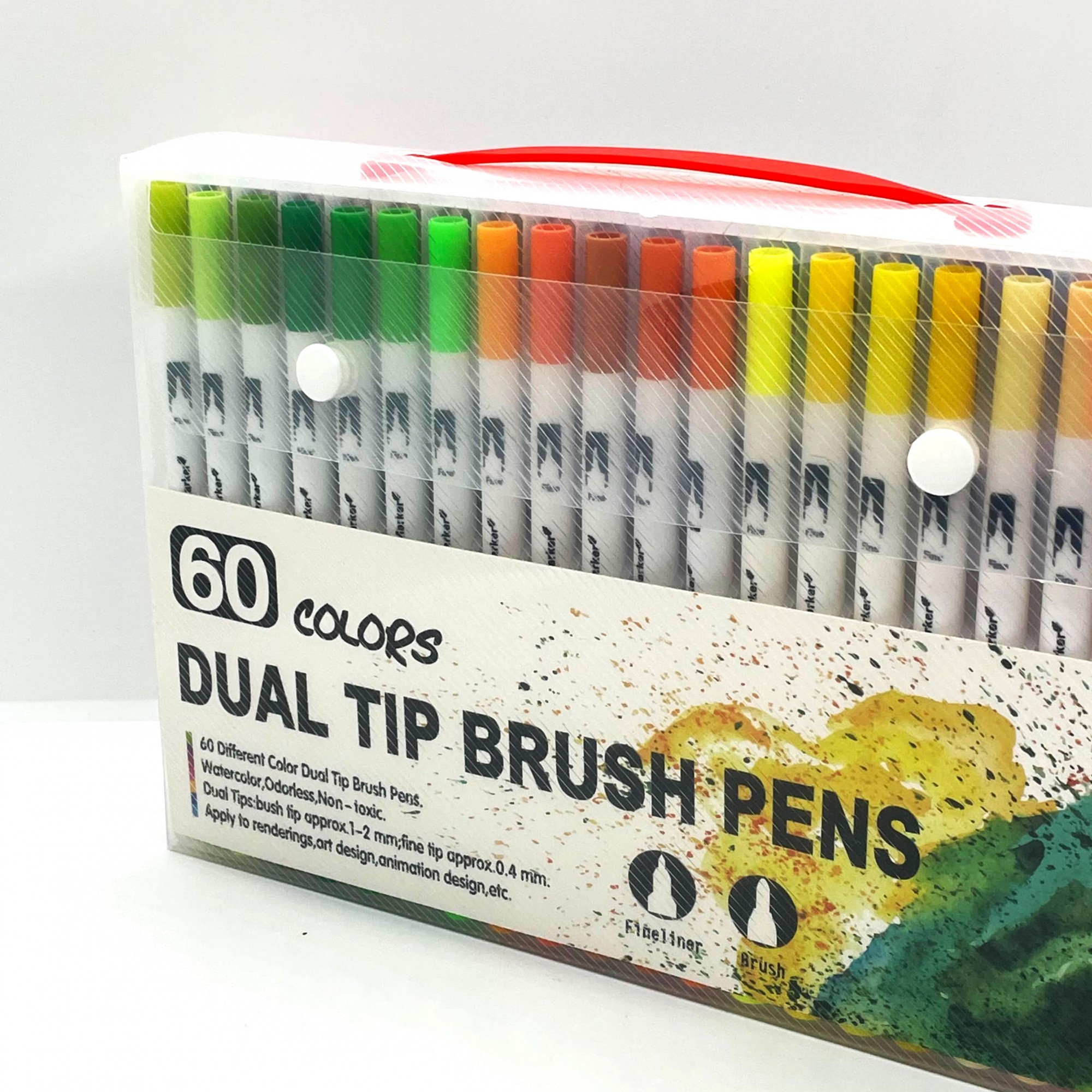 Набір двосторонніх акварельних маркерів для скетчингу Dual Tip Brush Pens 60 кольорів
Набір двосторонніх акварельних маркерів для скетчингу Dual Tip Brush Pens 60 кольорів