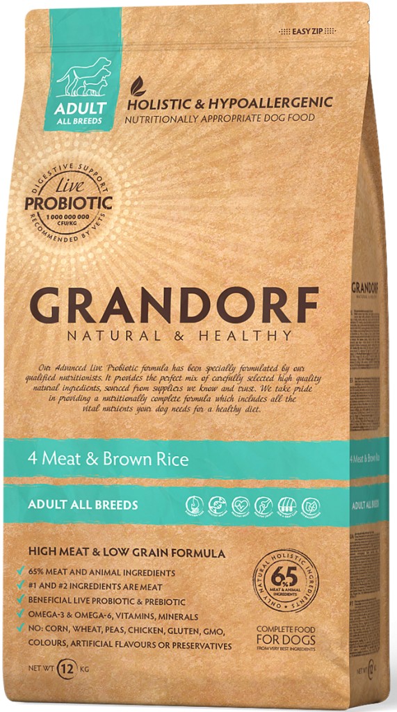 Сухой корм Grandorf 4 Meat & Brown Rice Adult All Breeds 4 мяса с пробиотиками для собак всех пород от 1 года 3 кг (5404009586032)
Сухой корм Grandorf 4 Meat & Brown Rice Adult All Breeds 4 мяса с пробиотиками для собак всех пород от 1 года 3 кг (5404009586032)