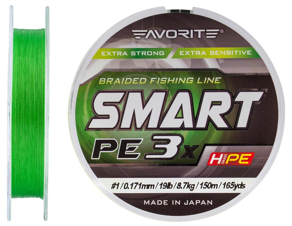 Шнур Favorite Smart PE 3x 150м (l.green) #1/0.171mm 19lb/8.7kg (арт.123416931068)
Шнур Favorite Smart PE 3x 150м (l.green) #1/0.171mm 19lb/8.7kg (арт.123416931068)