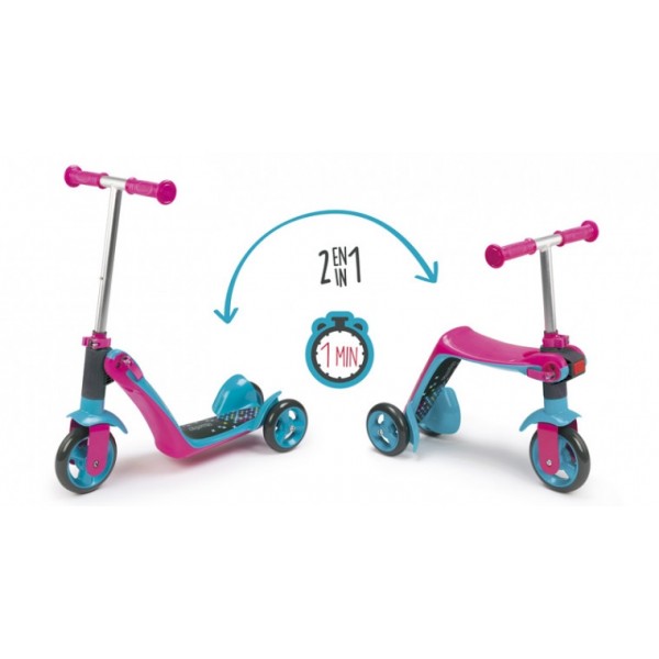 Самокат - беговел трехколесный Smoby 750603 Blue/Pink металлический с полиуретановыми колесами
Самокат - беговел трехколесный Smoby 750603 Blue/Pink металлический с полиуретановыми колесами