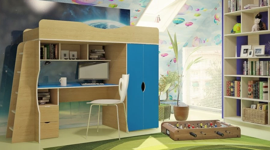 Кровать-чердак с рабочей зоной KidsBunkBed K-0230 венге темный венге светлый 1838х836х1610 мм
Кровать-чердак с рабочей зоной KidsBunkBed K-0230 венге темный венге светлый 1838х836х1610 мм