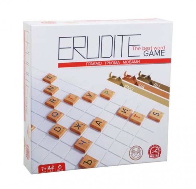 Настольная игра Arial Erudite (3 языка: украинский, русский, английский) (4820059910466)
Настольная игра Arial Erudite (3 языка: украинский, русский, английский) (4820059910466)