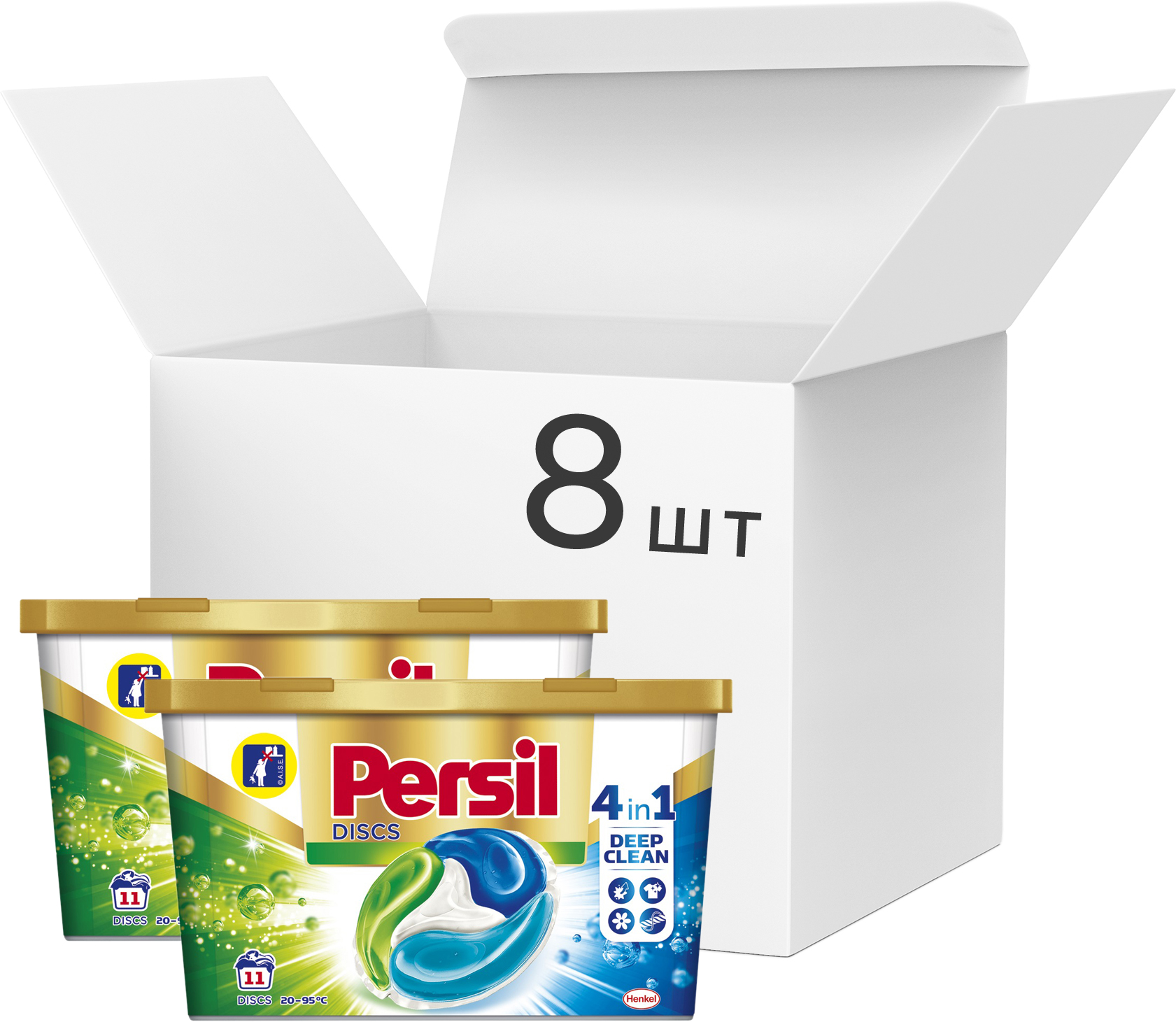 Упаковка геля для стирки в капсулах Persil Discs Universal Deep Clean 8 шт по 11 капсул
Упаковка геля для стирки в капсулах Persil Discs Universal Deep Clean 8 шт по 11 капсул