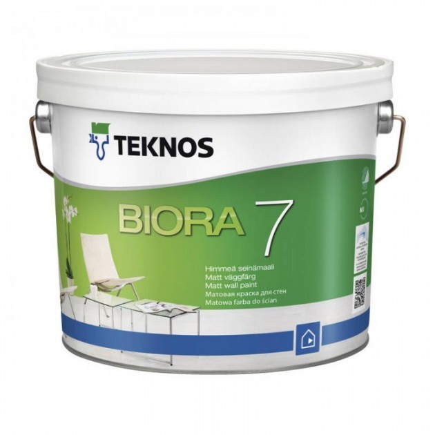 Краска Teknos BIORA 7 ( Текнос БИОРА 7 ) 0.9 л экологичная (допуск М1), водоразбавляемая, матовая, для интерьера
Краска Teknos BIORA 7 ( Текнос БИОРА 7 ) 0.9 л экологичная (допуск М1), водоразбавляемая, матовая, для интерьера