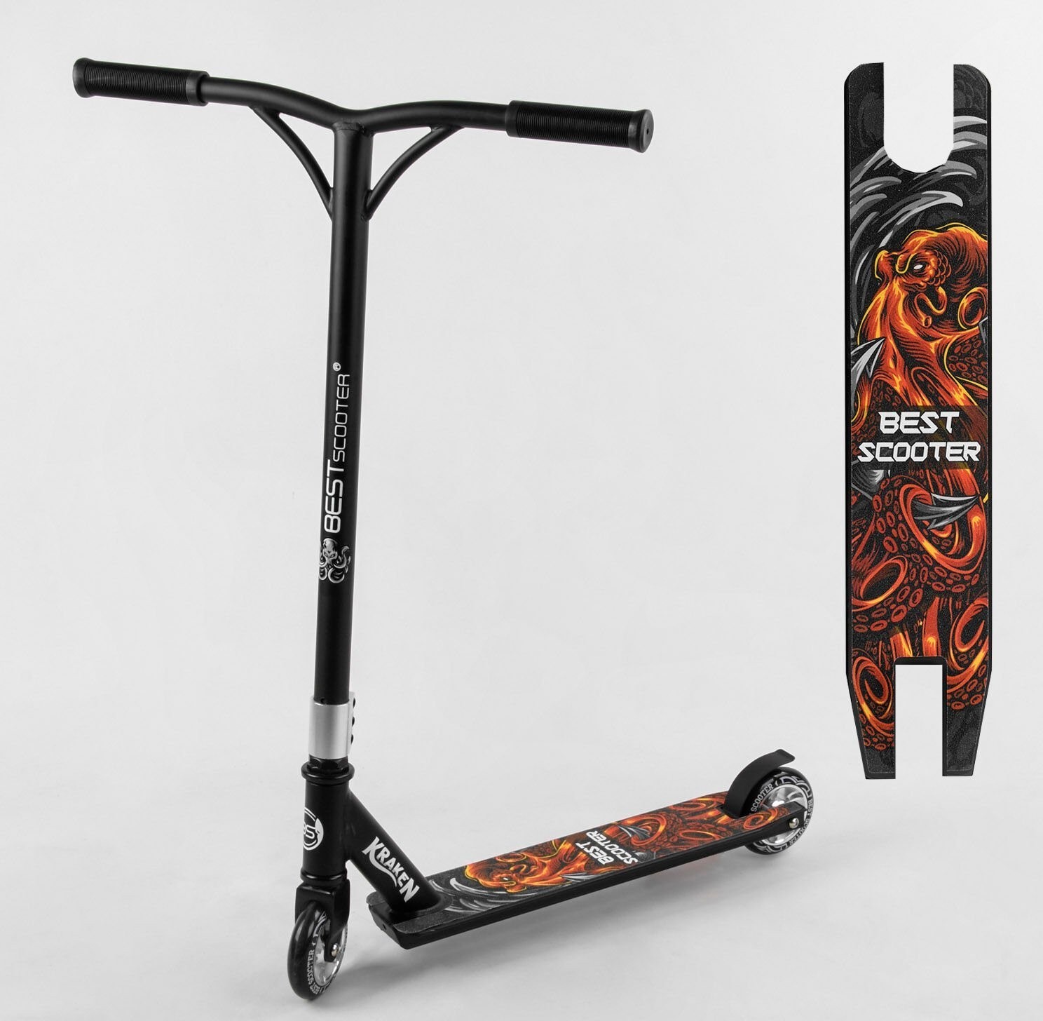 Самокат трюковый S - 11032 Best Scooter "Kraken", алюминиевый диск и дека, колёса PU, d=10см
Самокат трюковый S - 11032 Best Scooter "Kraken", алюминиевый диск и дека, колёса PU, d=10см