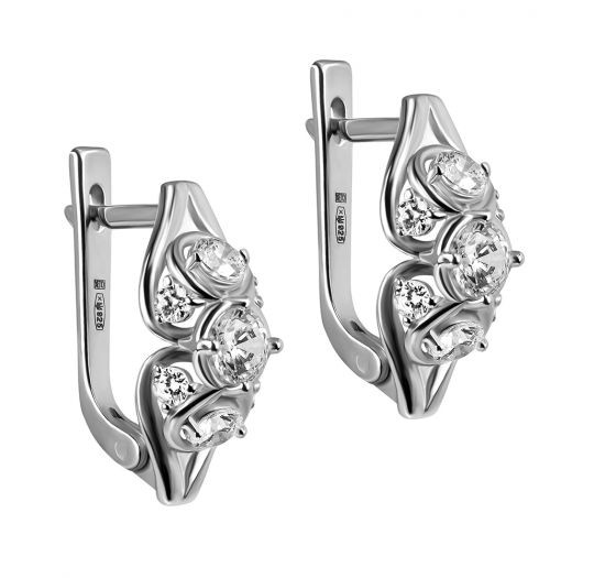 Серебряные серьги на английской застежке с камнями Swarovski Мануэлла 2759 Белые
Серебряные серьги на английской застежке с камнями Swarovski Мануэлла 2759 Белые