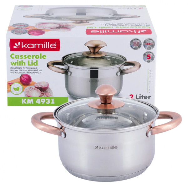 Кастрюля с крышкой Kamille 2л из нержавеющей стали и полыми ручками для индукции и газа KM-4931
Кастрюля с крышкой Kamille 2л из нержавеющей стали и полыми ручками для индукции и газа KM-4931
