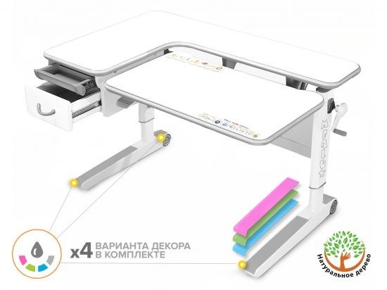 Детский стол Mealux Woodville Multicolor столешница белая / накладки на ножках серые BD-850 W/MC
Детский стол Mealux Woodville Multicolor столешница белая / накладки на ножках серые BD-850 W/MC